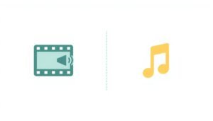 Diagram comparing an MP4 video file with picture and sound to an MP3 audio only file